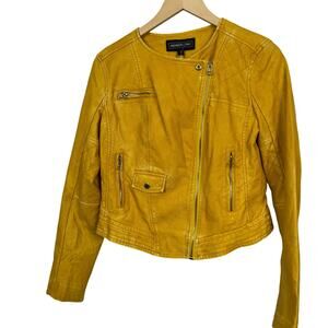 Members Only Washed Vegan Leather Moto Jacket Size S NWT